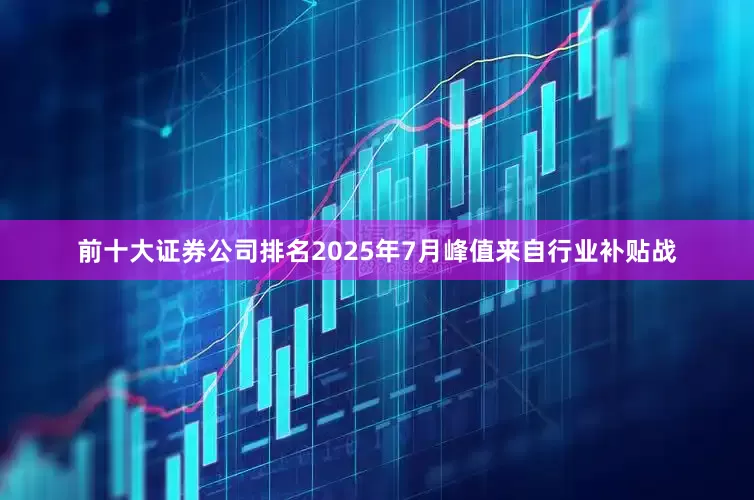 前十大证券公司排名2025年7月峰值来自行业补贴战
